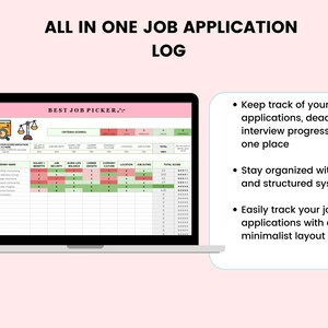 Kalkylblad för jobbansökningsspårning, Google Sheet för jobbspårning, spårning av jobberbjudanden, spårning av jobbintervjuer, karriärplanerare, spårning av jobbsökning bild 6