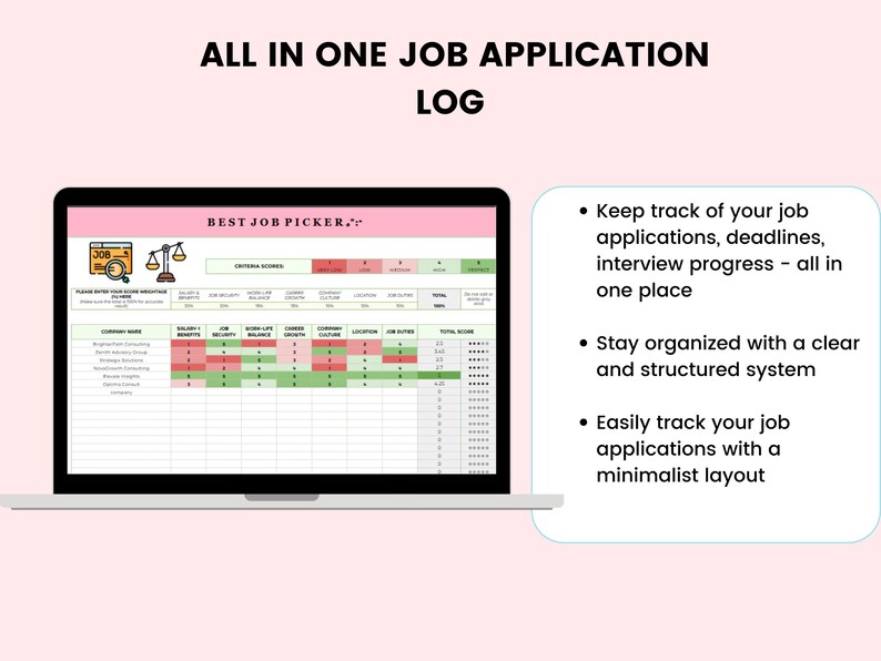 Kalkylblad för jobbansökningsspårning, Google Sheet för jobbspårning, spårning av jobberbjudanden, spårning av jobbintervjuer, karriärplanerare, spårning av jobbsökning bild 6