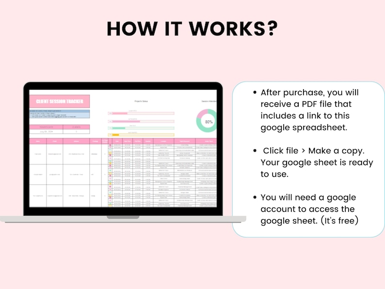 Client Session Tracker Google Spreadsheet for Coaches, Coaching Tracker ...