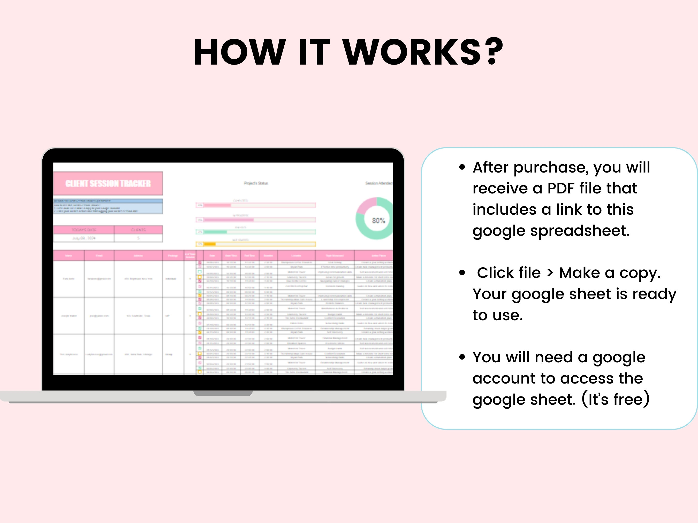 Client Session Tracker Google Spreadsheet for Coaches, Coaching Tracker ...
