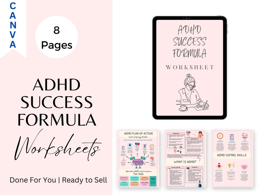 ADHD Worksheets ADHD Workbook for Adults Kids Editable Adhd ADHD Worksheets ADHD Workbook for Adults Kids Editable Adhd