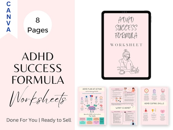 ADHD Worksheets, ADHD Workbook for Adults & Kids, Editable adhd Templates, ADHD Printables, Wellness, Life Coach, adhd therapist, Anxiety