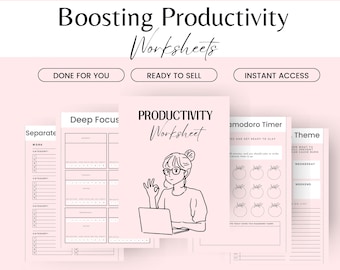 Productivity Workbook for Adults and Teens, Boosting Productivity Toolkit, PLR worksheet, PLR Guide Coaching Tools, For Productivity Coach