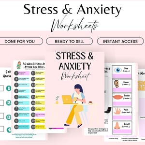 Anxiety worksheets and workbook for Adults and Teens, Therapy worksheets, Anxiety relief, Coaching Tool, CBT worksheets, Coping skills