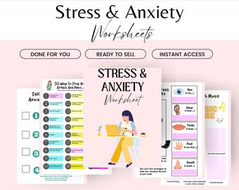 Anxiety worksheets and workbook for Adults and Teens, Therapy worksheets, Anxiety relief, Coaching Tool, CBT worksheets, Coping skills