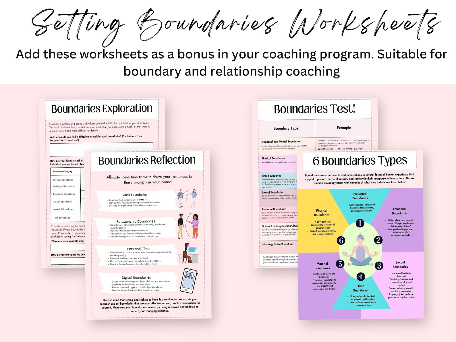 Setting Boundaries Worksheets and Workbook for Adults and Teens ...