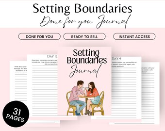 Done For You Setting Boundaries Journal, Therapy Worksheet, Boundary Setting Workbook, Relationship Coaching Tool, Love Coaches, PLR