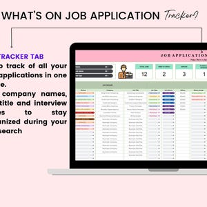 Kalkylblad för jobbansökningsspårning, Google Sheet för jobbspårning, spårning av jobberbjudanden, spårning av jobbintervjuer, karriärplanerare, spårning av jobbsökning bild 2