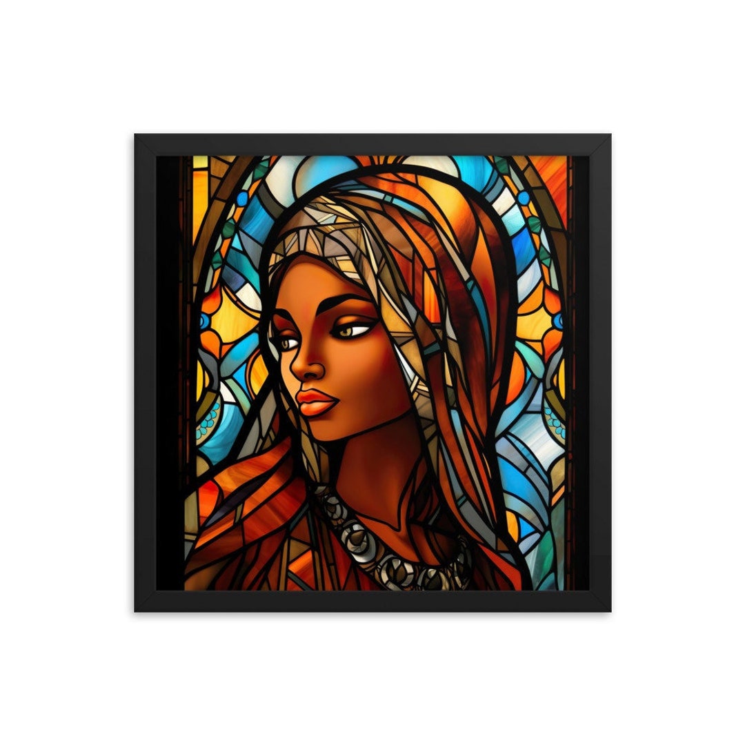 Ethiopian Woman Poster Ethiopian Art Stained Glass Inspired Abyssinian