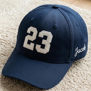 Embroidered Custom Jersey Number Vintage Trucker Hat, Personalized Sports Number Cap, Player Number, Personalized Sports Mom Hat