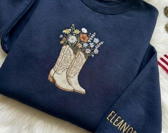 Western Embroidered Shirt, Cowgirl Graphic Tee, Horse Lover Style Top, Rustic Country Aesthetic Gift for Women