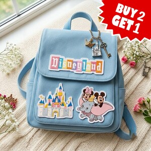 Magical Land Castle Embroidered Patch, Theme Park Vacation Magic Patches, Iron On Patch For Backpack Jacket Bag, Back To School Gift