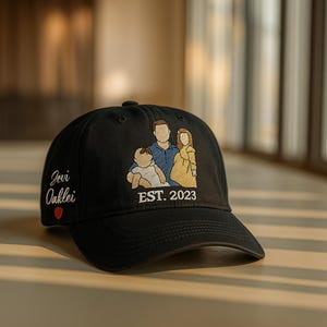 Gestickte benutzerdefinierte Porträtkappe, personifizieren Sie Hut-kundenspezifische Stickereileute, Geschenk für Mamma-Papa, Familie Entwurfshut, Stickerei-Porträthut