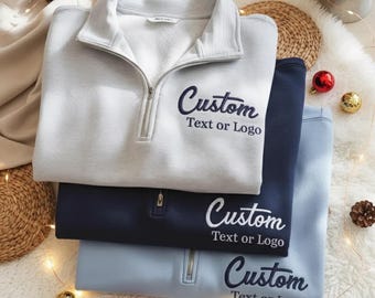 Custom Embroidered Quarter Zip Sweatshirt, Personalized Team Apparel, Custom Nurse Quarter Zip Sweatshirt, Custom College Name Shirt