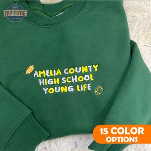 Embroidered University Sweatshirt, Embroidered College Crew Sweatshirt, High School Hoodie, Gift for Graduation, Trendy Shirt for College