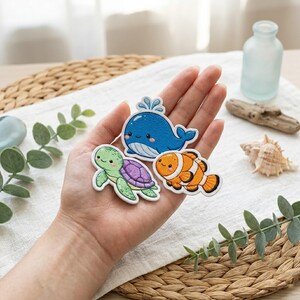 Embroidered Under The Sea Patches, Ocean Animals Badge For Backpack Hats Jacket, Cute Sea Creatures, Nursery Decor, Summer Gift