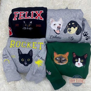 Sudadera con capucha para perro, sudadera con capucha personalizada para gato, sudadera con cara y nombre de mascota personalizados, regalo para amantes de los gatos, regalo para mamá gata, regalo para mamá