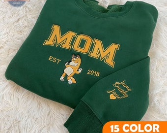 Mother's Day Embroidered Sweatshirt, Mom Mama Dog Embroidered Sweatshirt, Custom Embroidered Sweatshirt, Gift For Mama, Embroidered Hoodie