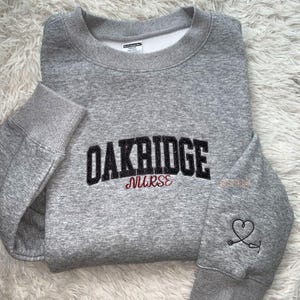 Varsity Nurse Sweater, Customized Embroidered Glitter sweatshirt, Medical Assistant, Sparkle Nurse Crewneck, Gift For Nurse, Grad Nurse gift