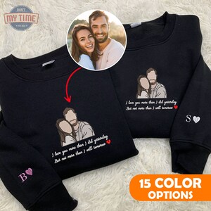 Individuell besticktes T-Shirt, Stickerei Foto, individuell besticktes Shirt, Geschenk für Freund, individuell besticktes Shirt, benutzerdefiniertes Bild, für Paar