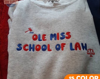 Personalized School of Law Sweatshirt, Custom Law College Sweater, College of Law, Embroidered Law College Crewneck hoodie, Graduation gift