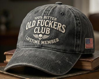 Old F*ckers Club Cap, Funny Dad Hat, Vintage Dad Cap, Embroidered Cap, Retro Dad Gift, Gen X Cap, Gift for Dad, Washed Cotton Cap
