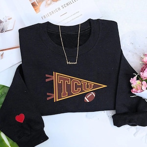 Custom Embroidered College Hoodie with Bow, Personalized School Colors Sweatshirt, Sorority Custom Sweaters, Back to College Gift