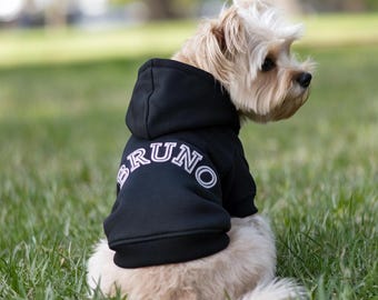 Custom Dog Sweater with Name Text Logo, Personalized Dog Hoodie, Custom Shirt for Dog, Gift for Dog lovers, Personalized Dog Apparel
