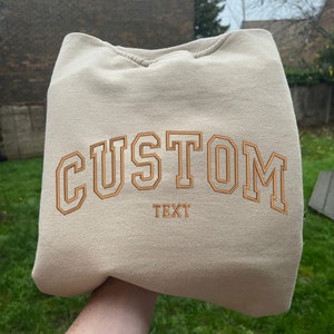 Custom Embroidered Varsity Crewneck, Embroidery Crewneck- Custom Embroidery, Personalized Sweatshirt, Embroidered Sweatshirt, mom gift