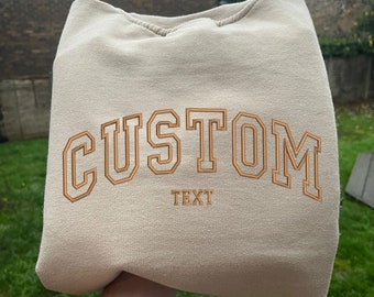 Custom Embroidered Varsity Crewneck, Embroidery Crewneck- Custom Embroidery, Personalized Sweatshirt, Embroidered Sweatshirt, mom gift