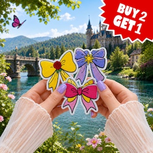 Princess Cute Ribbons & Bow Embroidered Patch, Theme Park Vacation Iron On Patch, Magical Land Castle Badge For Hats, Jacket, Park Trip Gift