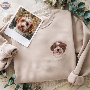 Sudadera personalizada con cara y nombre de mascota, sudadera bordada con retrato de perro personalizado, sudadera con capucha personalizada para mascota, regalo personalizado, regalo para el Día de la Madre