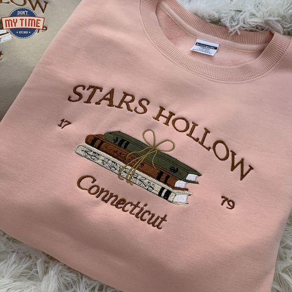 Stars Hollow Sweatshirt - Gilmore Girls Sweatshirt, Connecticut Book Geborduurde Hoodie, Stars Hollow Book T-shirt, Sweatshirt met ronde hals