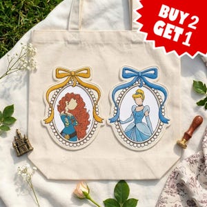 Custom Princess Characters Embroidered Patch, Theme Park Vacation Iron On Patch, Magical Land Castle Badge For Hats, Jacket, Park Trip Gift
