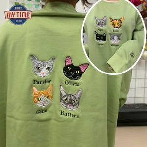 Personalized Dog Embroidered Sweatshirt | Custom Pet Portrait Gift | Embroidered Cat T-Shirt from Photo | Unique Custom Pet Embroidery
