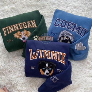 Personalized Embroidered Pet Photo Shirt, Custom Cat Sweatshirt, Pet Name Sweatshirt, Ideal Gift for Cat Moms and Cat Lover, Unique Pet Gift