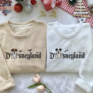 Personalized Cartoon Embroidered Sweatshirt, Halloween Embroidered Sweatshirt, Couple Shirt, Couple Cartoon Characters Embroidered Hoodie