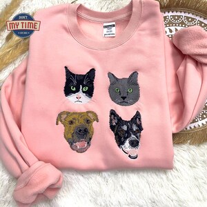 Sudadera con capucha bordada para perro, sudadera bordada para mascota, sudadera bordada con cara de perro personalizada a partir de una foto, regalo para amantes de las mascotas, regalo para mamá