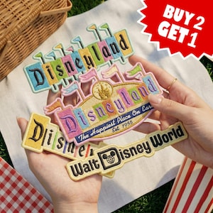 Magic Park Embroidered Patch, Colorful Castle Sign Iron On Applique, Vacation Souvenir Sew On Patch, Theme Park Bag Jacket Patch Gift DIY