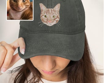 Boné personalizado bordado para animais de estimação – Boné personalizado para cães, boné para gatos, boné com foto do seu pet, boné de beisebol personalizado para animais de estimação, presente para dona de cachorro, boné com bordado personalizado