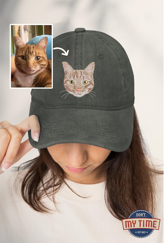 Personalized Embroidered Pet Hat – Custom Dog Hat, Cat Hat, Pet Photo Cap, Custom Pet Baseball Cap, Dog Mom Gift, Custom Embroidery Hat