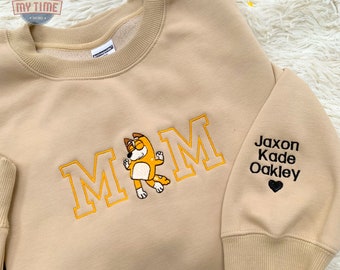 Personalized Mother Dog Embroidered Sweatshirt, Custom Embroidered Sweatshirt, Gift For Mama, Mother's Day Embroidered Sweatshirt