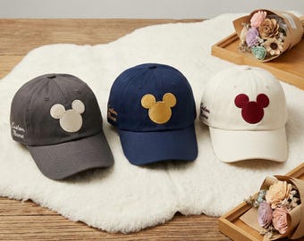 Cartoon Mouse Character Embroidered Cap, Custom Hat, Family Baseball Vacation Hat