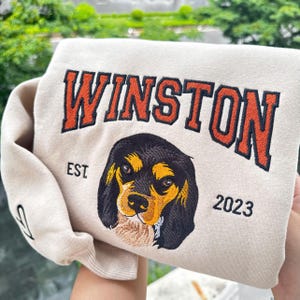 Benutzerdefiniertes Haustier-Gesicht besticktes Sweatshirt, besticktes Haustier-Gesicht, Haustier-Gesichtspullover, personalisiertes besticktes Sweatshirt, Haustier-Liebhaber-Geschenk