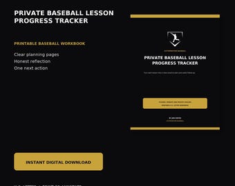 Private Baseball Lesson Progress Tracker | Player Practice Journal PDF | Coach Session Notes
