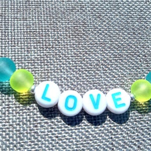 Sterling Silver 925 Quartz Crystal Initial Letter Bead Bracelet