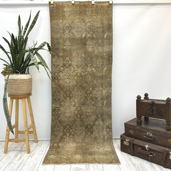 hallway rug, primitive rug, tribal rug, retro runner, vintage turkish rug, 2.6 x 7.4 ft, ikat rug, organic wool rug, entry rug,