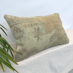 Fodera per cuscino Kilim turco 16x24 – Morbido cuscino fatto a mano, plaid vintage boho chic per divano, poltrona, soggiorno, camera da letto o decorazione per la casa