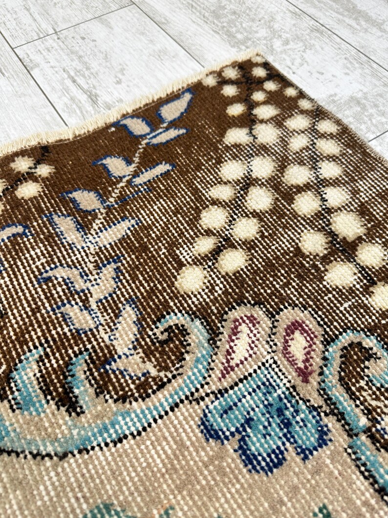 Oversized vintage Turks tapijt – handgeweven wollen tapijt, groot boho-tapijt voor woonkamer, slaapkamer of eetkamer, 7,1 x 9,9 ft afbeelding 9