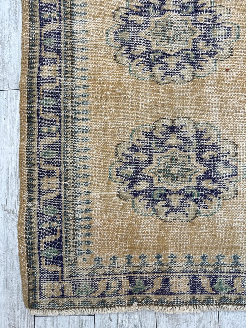 Handmade Turkish Hallway Runner Rug, Vintage Wool Carpet (2.8 x 10.1 Ft) image 3